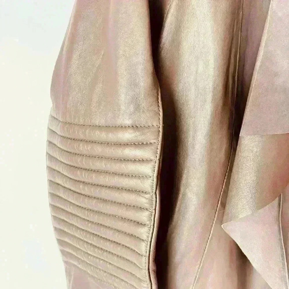 NWT! Trouvé Leather Taupe Dusk Leather Jacket - Picture 4 of 7